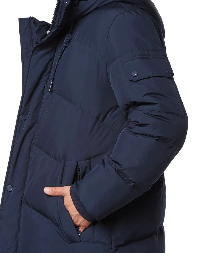 Andrew Marc Quilted Knee Length Parka Sullivan Chevron Hooded