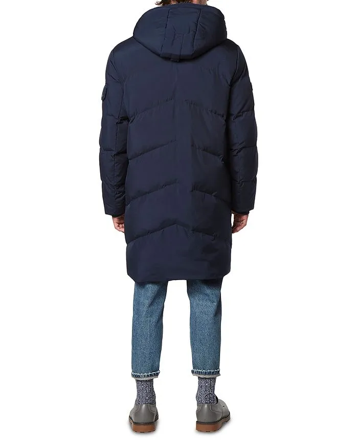 Andrew Marc Quilted Knee Length Parka Sullivan Chevron Hooded