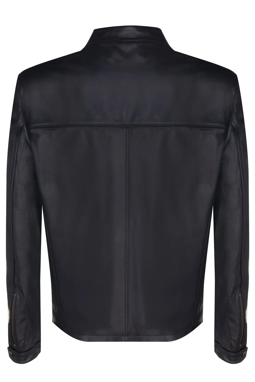 Firenze Retro Blouson Style Jacket in Dark Brown Nappa Lambskin