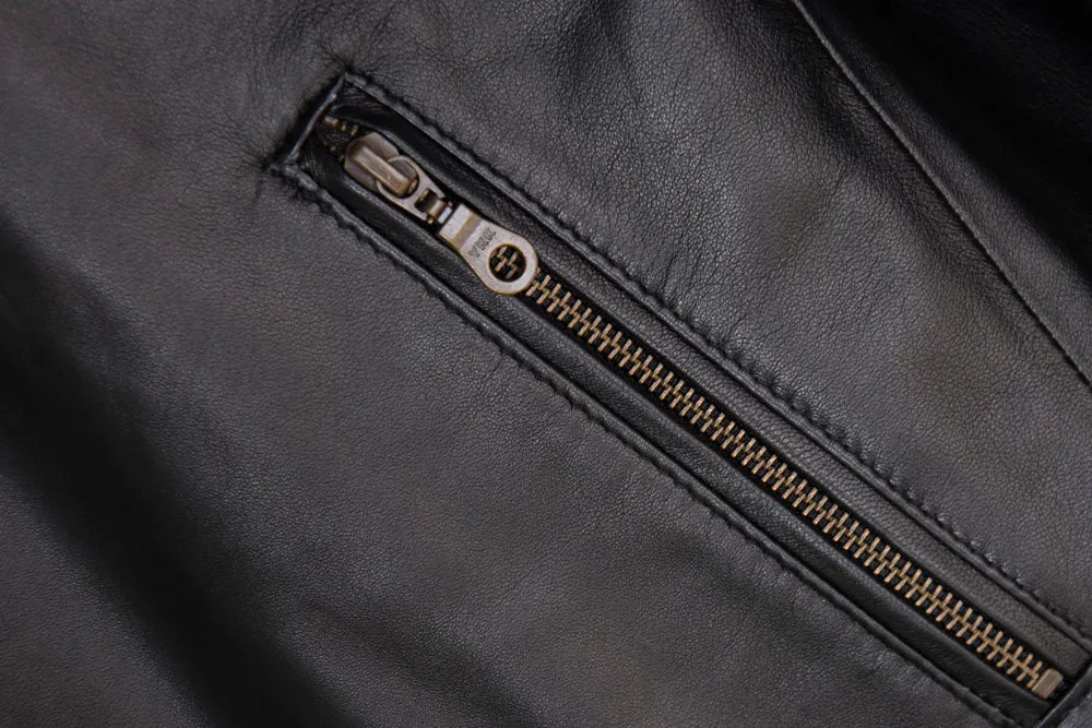 Firenze Retro Blouson Style Jacket in Dark Brown Nappa Lambskin