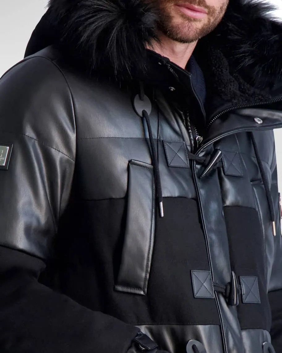 Men's parka with fabric blocking by Karl Lagerfeld Paris