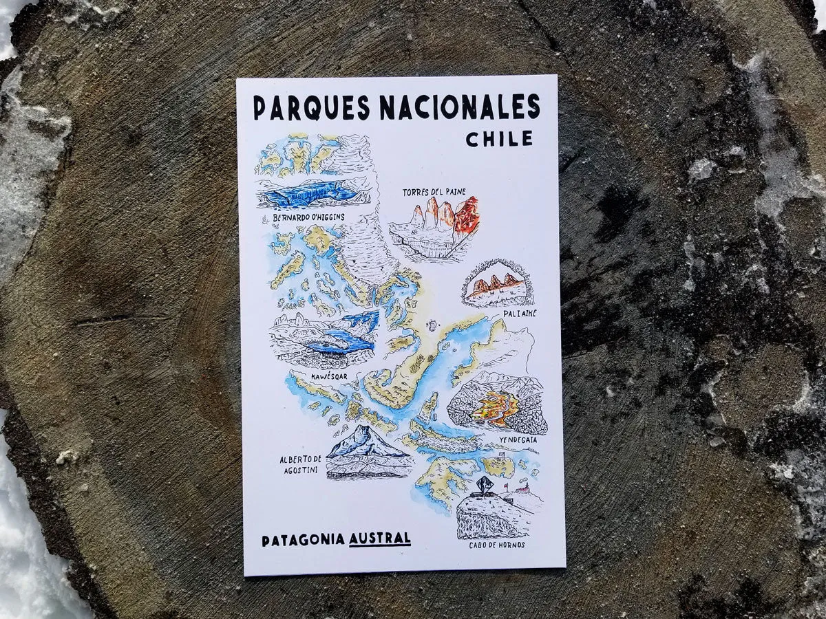 National Parks of Patagonia Austral Poster | Patagonia Chile