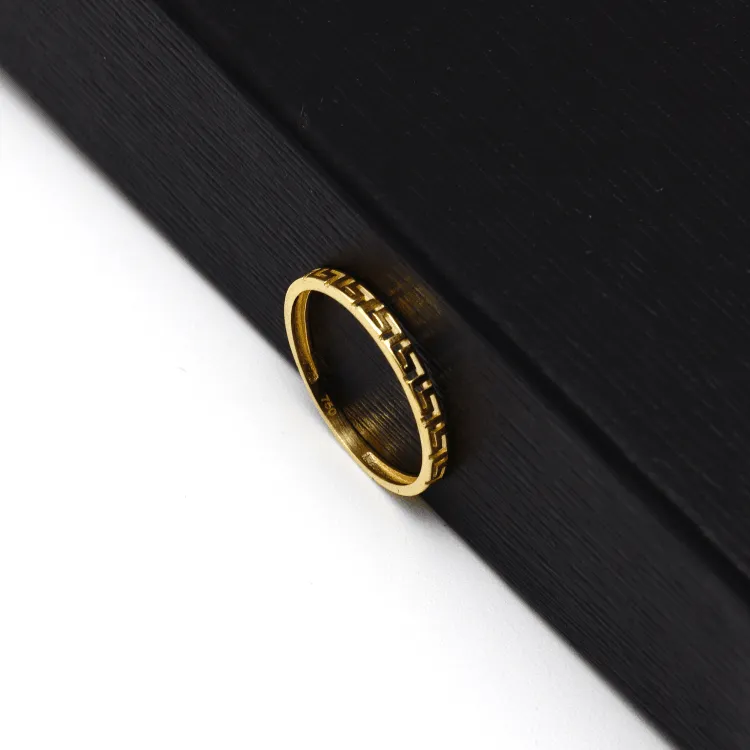 Real Gold Plain Maze Hoop Ring 6906 (SIZE 7) R2107