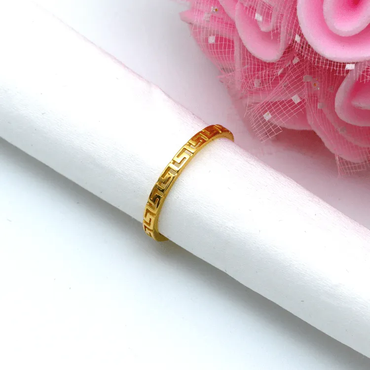Real Gold Plain Maze Hoop Ring 6906 (SIZE 7) R2107