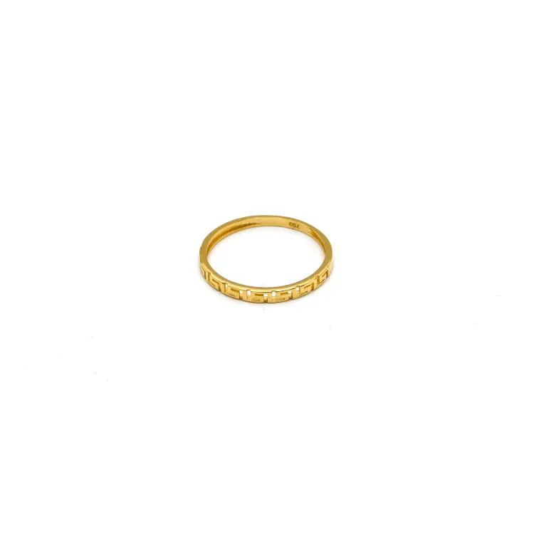 Real Gold Plain Maze Hoop Ring 6906 (SIZE 7) R2107