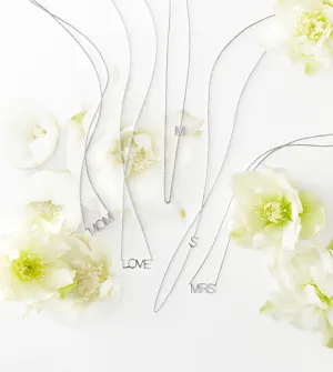 Sterling Silver Mom, Love & Mrs Pendant Necklace