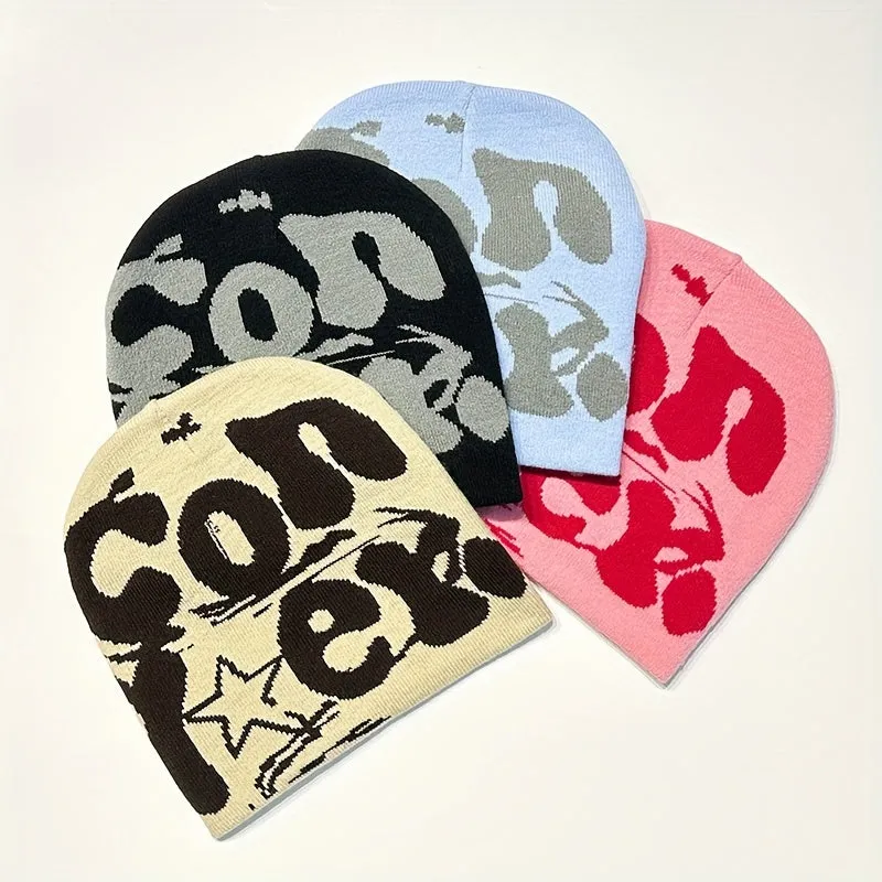 Stylish Color Block Y2K Beanies Hip Hop Knit Hats for Women  Men