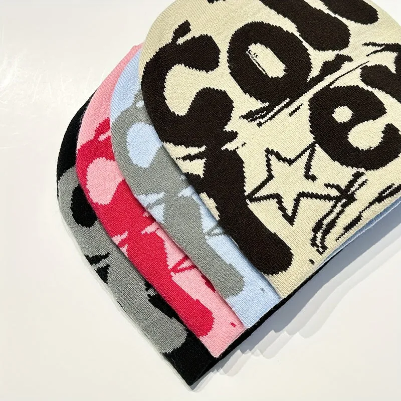 Stylish Color Block Y2K Beanies Hip Hop Knit Hats for Women  Men