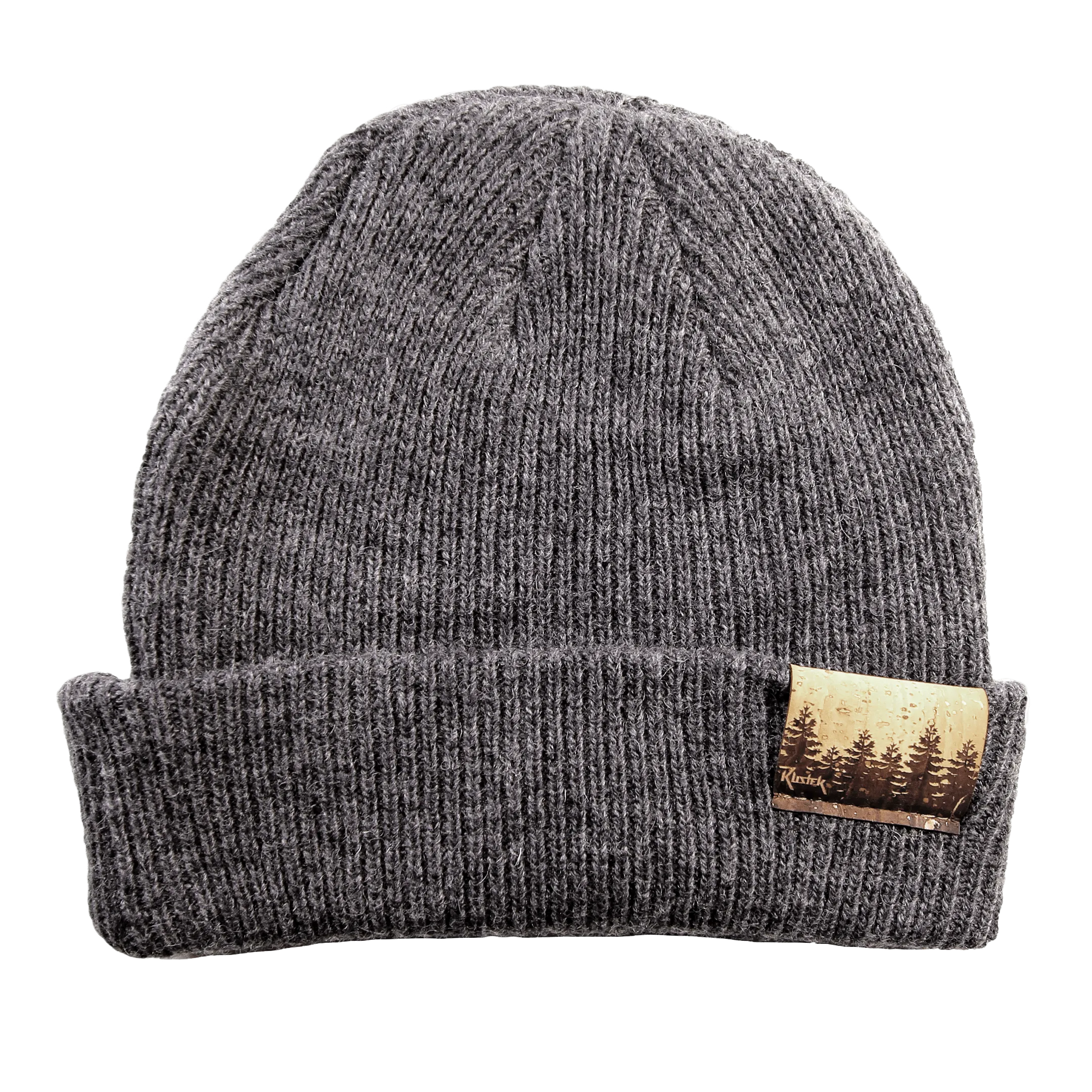 Treeline 100% Merino Wool   Cork Beanie | Charcoal